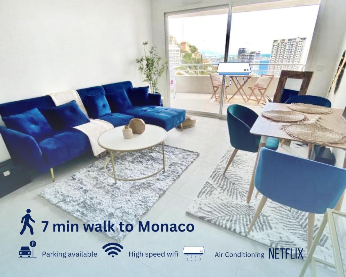 Luxurious Flat At 5 Min By Walk To Monaco, Free Parking And Sea View Apartamento Beausoleil Exterior foto